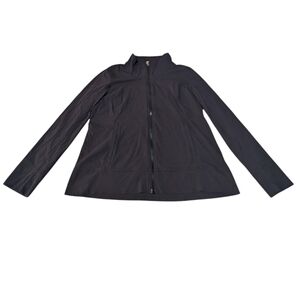 Lucy Black Performance Active Lightweight Full Zip Nylon Jacket Large Yoga